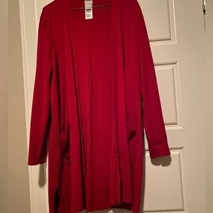 Chicos red sweater duster. Size 3